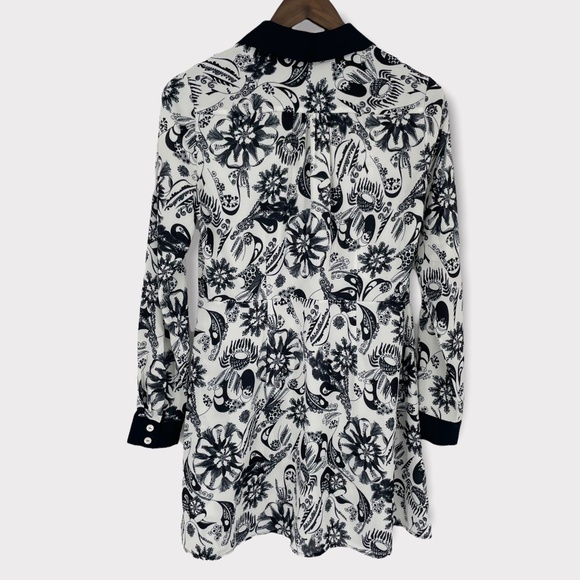 Modcloth White Blue‎ Floral Button Up Collared Dress Size XS - Picture 2 of 9
